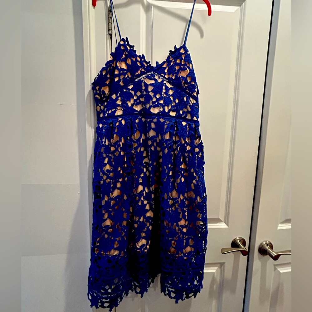 Blue Lace Dress, Size Large. Worn once!